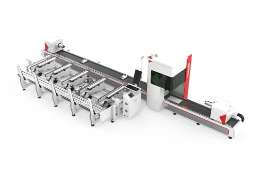 dxtech three chuck metal tube cutting machine with auto feed for sale, metal tube laser cutter