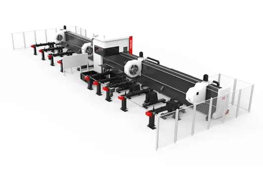 dxtech four-chuck automatic loading and unloading tube laser cutting machine, tube laser cutting